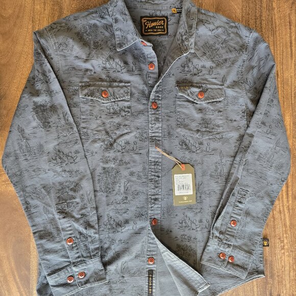 NWT Howler Brothers Posse Carbon Sheridan Flannel Shirt (M) - Picture 2 of 5